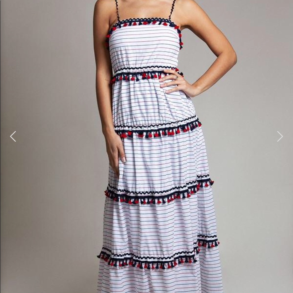 L’Atiste Luna Stripe Tassel Maxi Dress-Price Drop